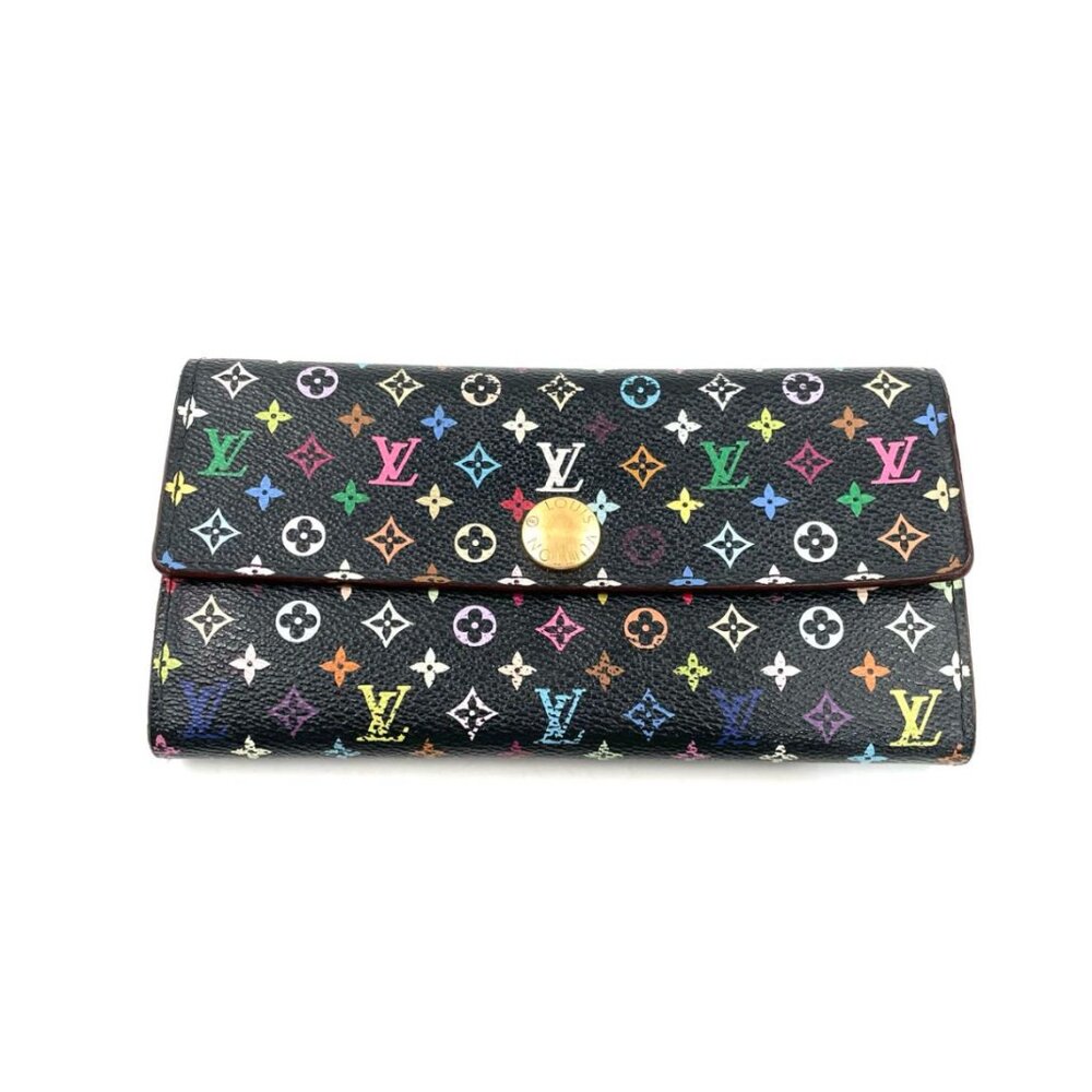 Louis Vuitton Sarah Long Wallet-Black Multicolor